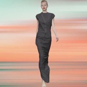 Rick Owens Spring 2012 “Naska” Runway Dress – Oyster / Charcoal Tone – US 6